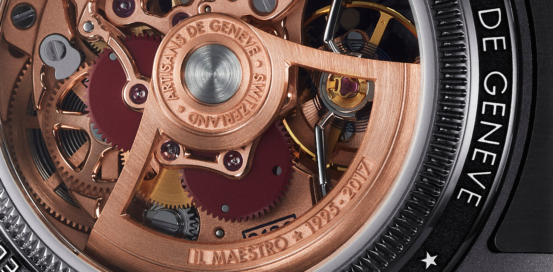 Skeleton rotor in rose gold The Andrea Pirlo Azzurro Challenge