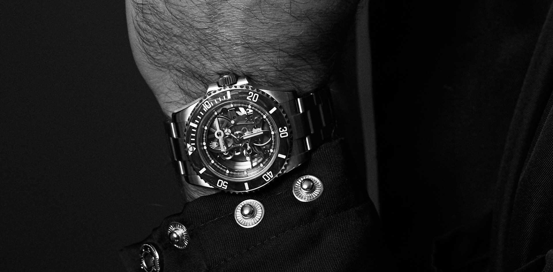 Andrea Pirlo wristhot with his Rolex® skeleton submariner