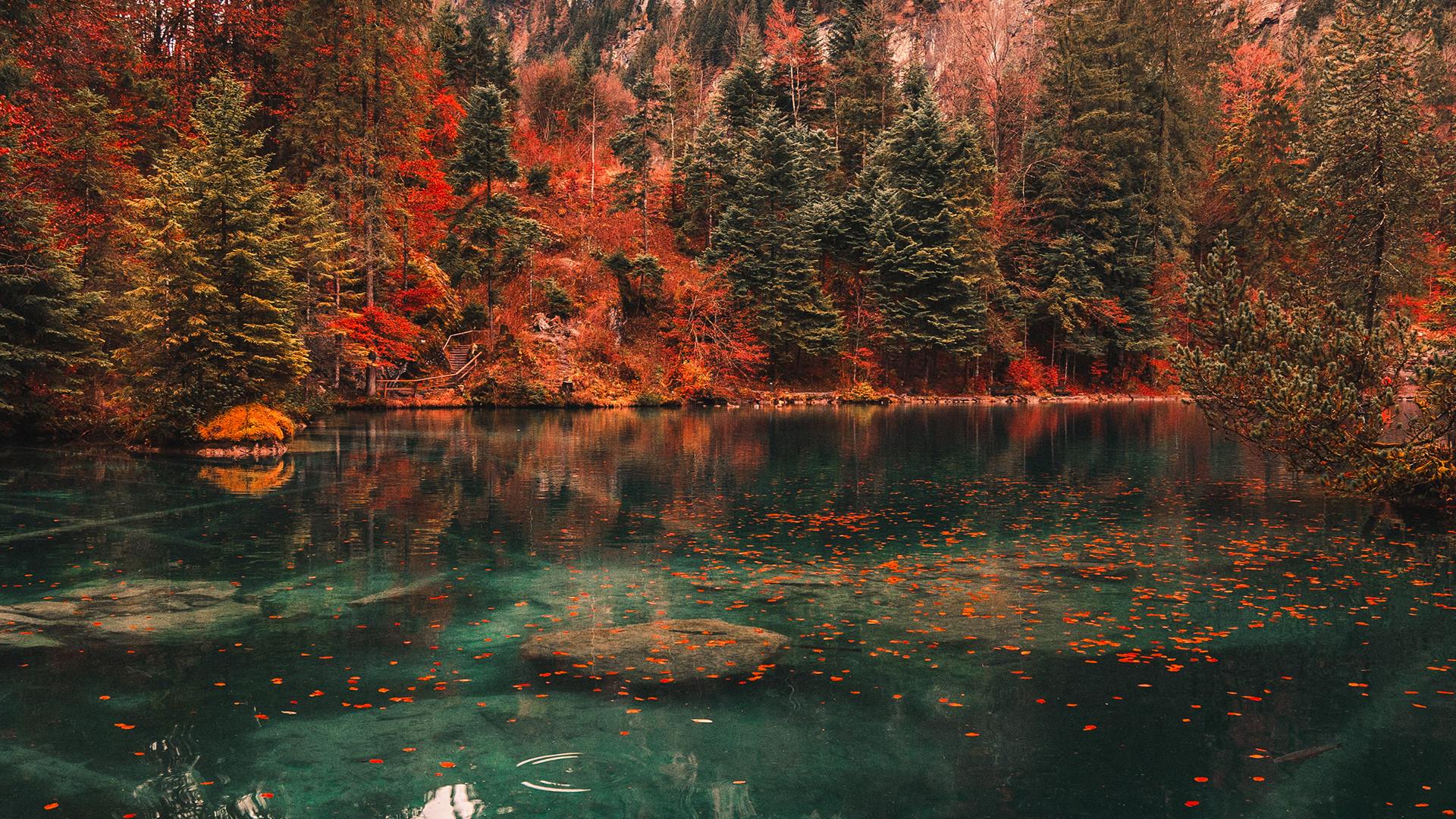 Lake of Blausee in Switzerland