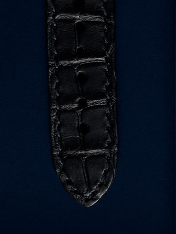 Navy alligator strap