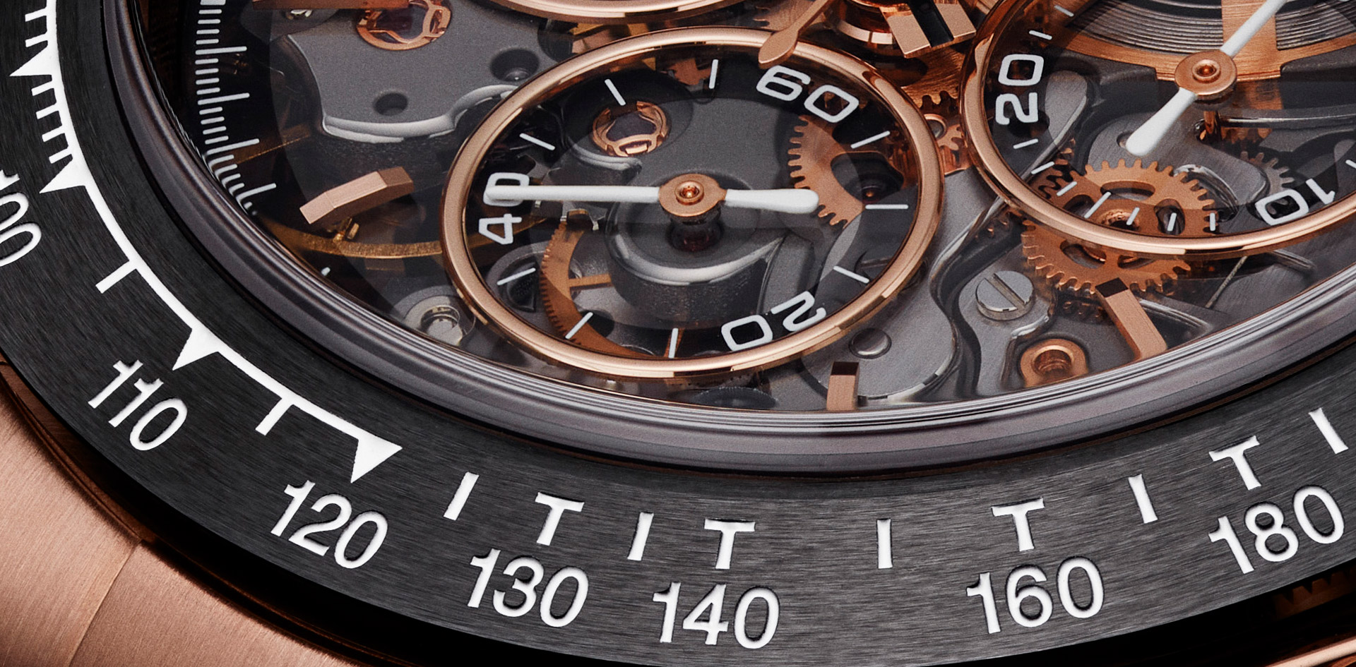compteurs en or rose d'une montre Maggiore Challenge