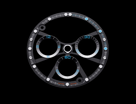 skeleton blue dial