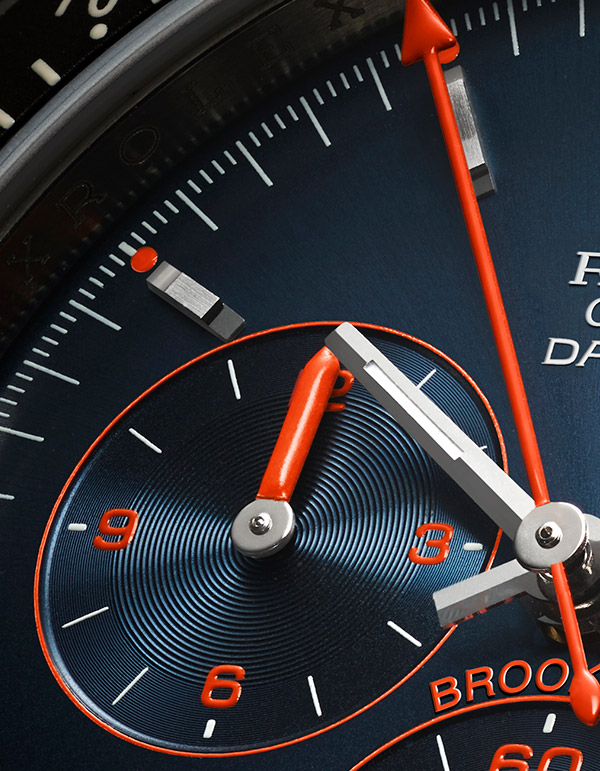 Close up on the cool hand brooklyn watch dial