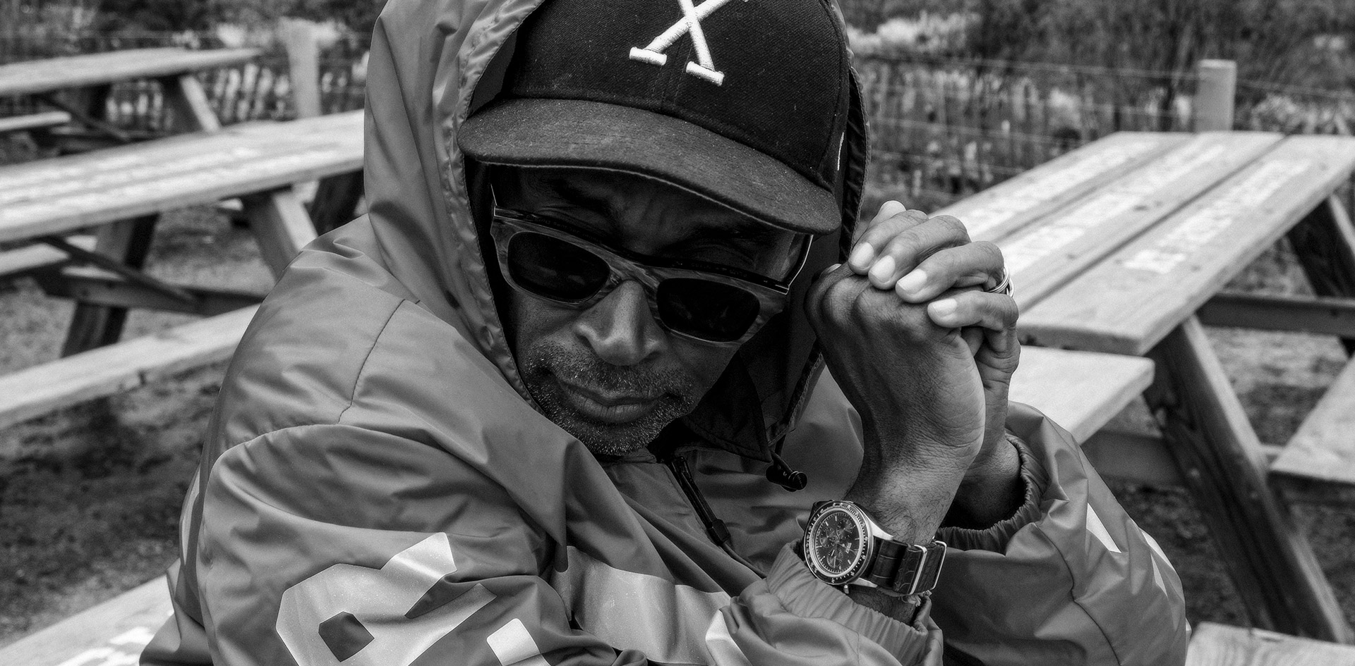 Portrait of Spike Lee with the Cool Hand Brooklyn watch