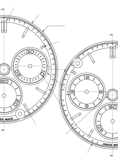 sketch of a sapphire dial
